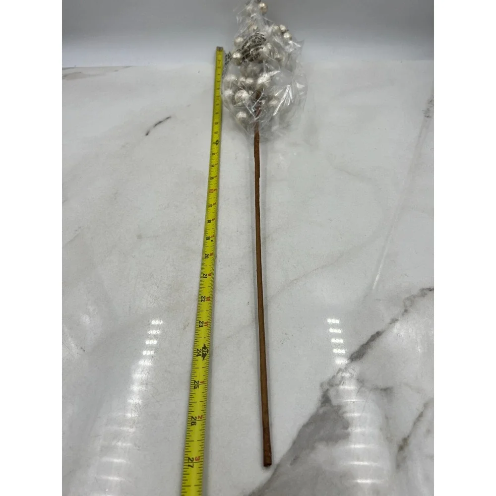 Balsam Hill Berry Christmas Tree Picks Champagne Gold Glitter 27 Inch